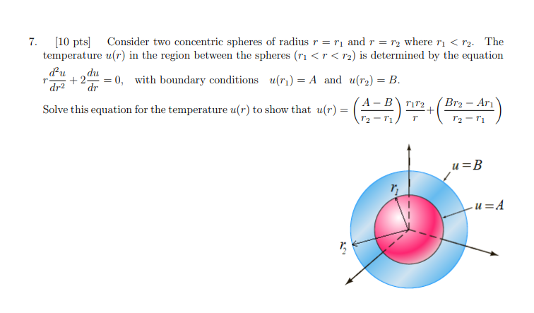 Solved Du 7. (10 Pts] Consider Two Concentric Spheres Of | Chegg.com