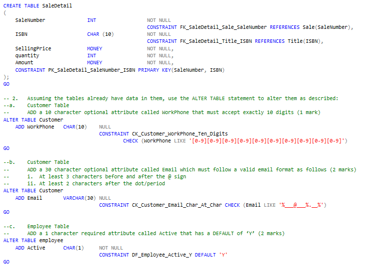 Solved CREATE TABLE Publisher Publishercode INT IDENTITY | Chegg.com