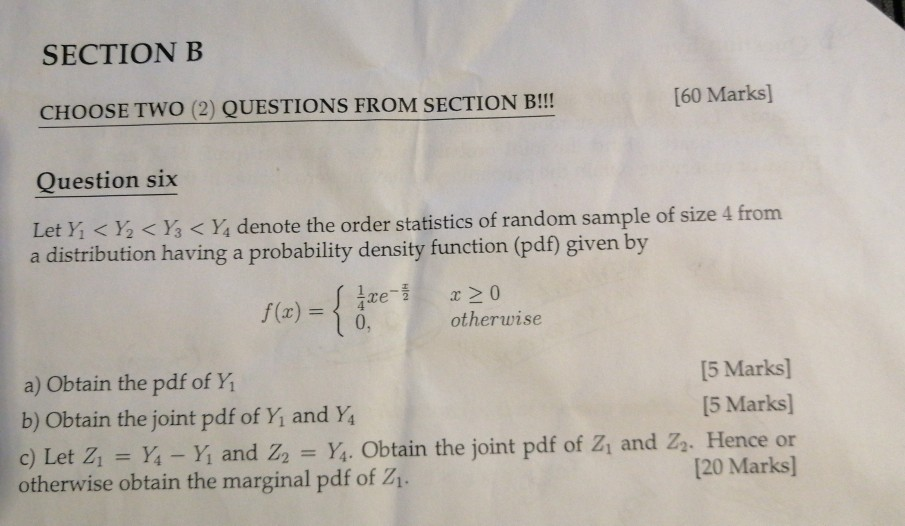 Solved SECTION B CHOOSE TWO (2) QUESTIONS FROM SECTION B