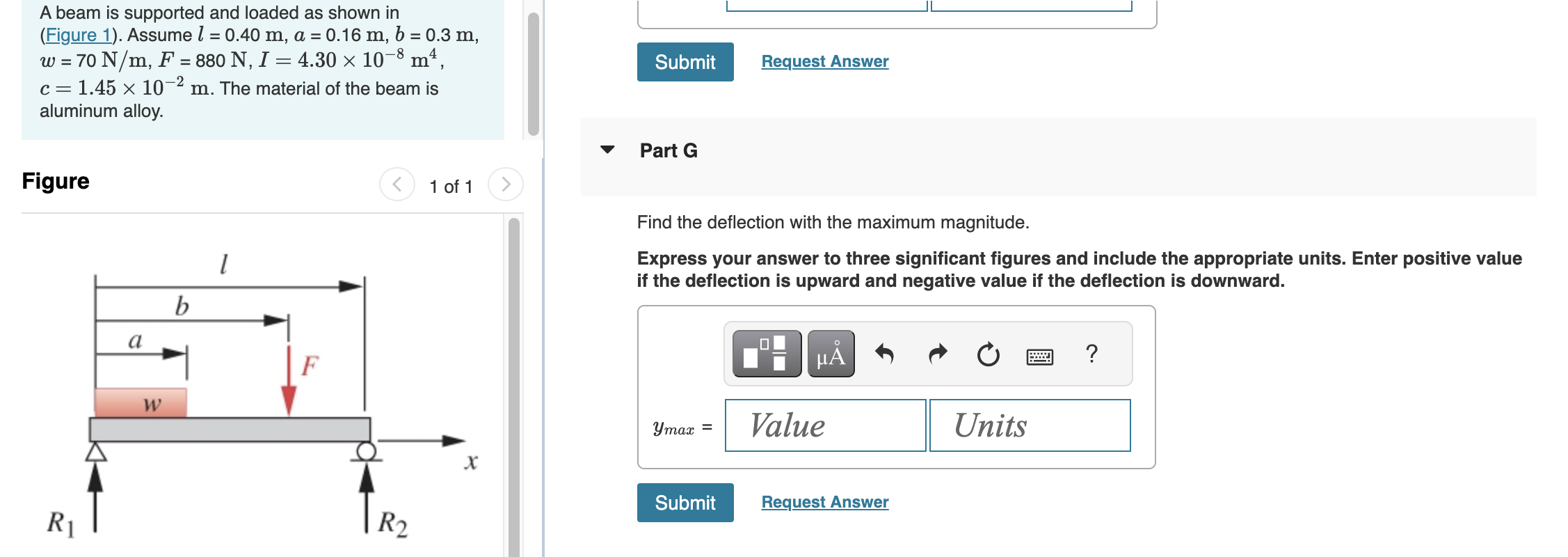 Solved A beam is supported and loaded as shown in (Figure | Chegg.com