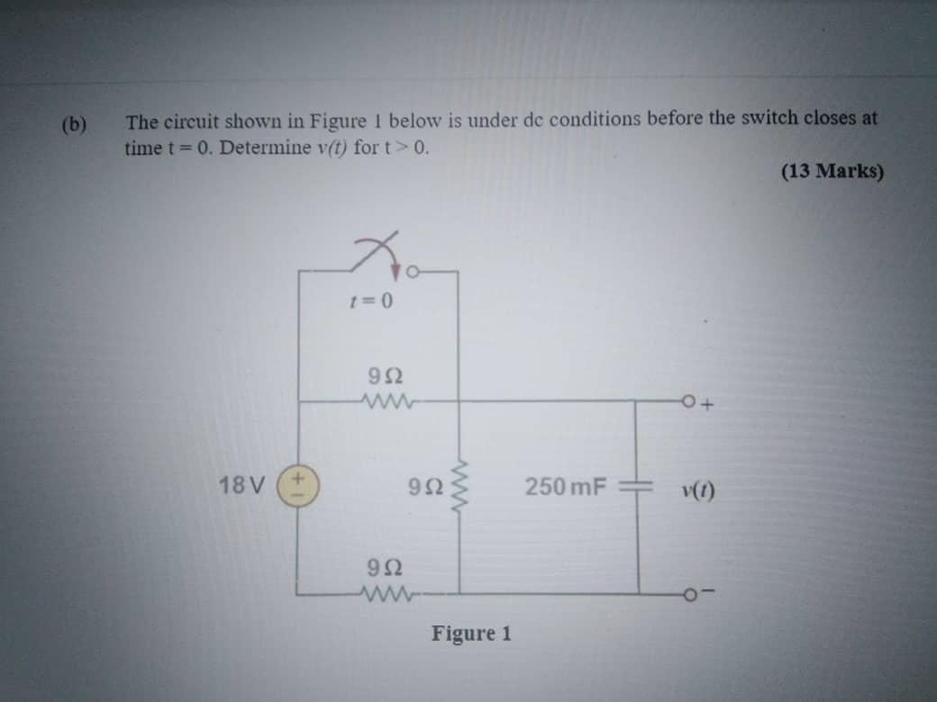 Solved (b) The Circuit Shown In Figure 1 Below Is Under De | Chegg.com