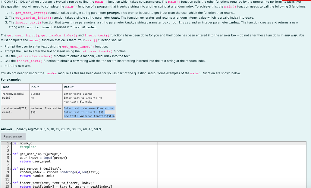 Solved In COMPSCI 101, a Python program is typically run by | Chegg.com