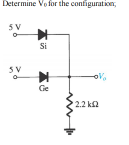 Solved Determine V0 for the configuration: | Chegg.com