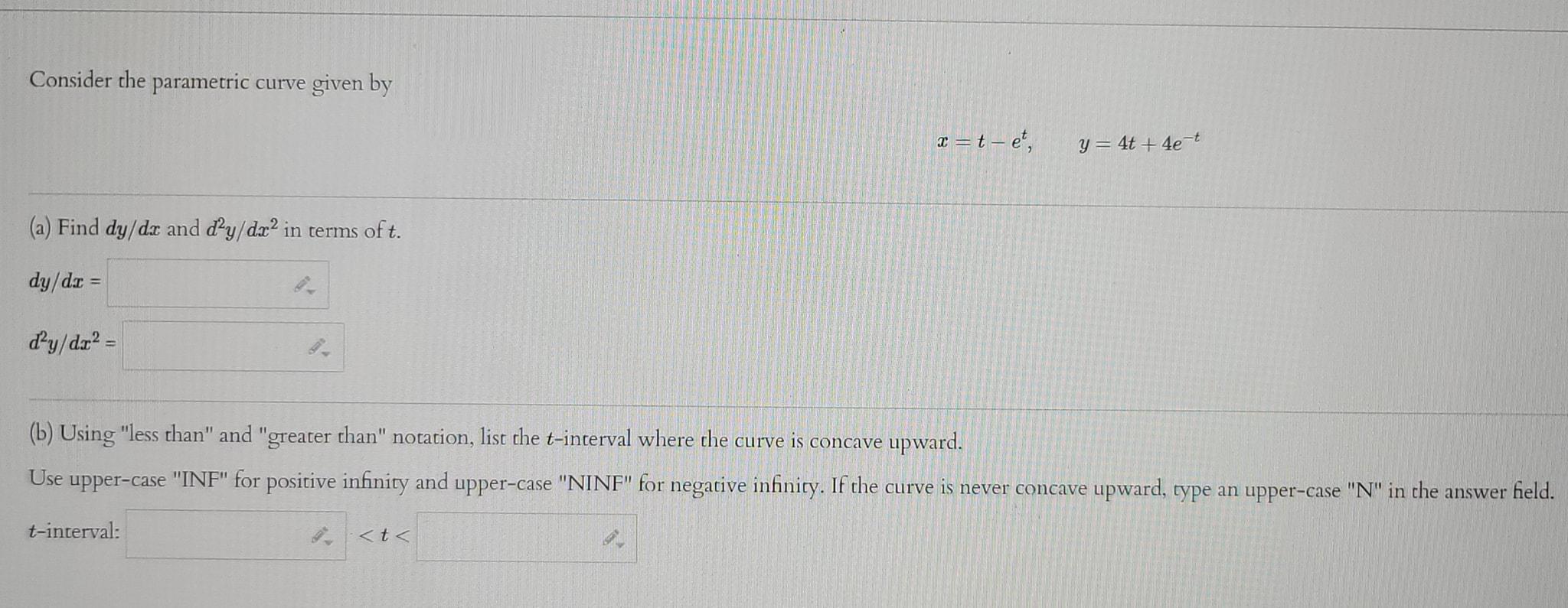 Solved Consider the parametric curve given by | Chegg.com