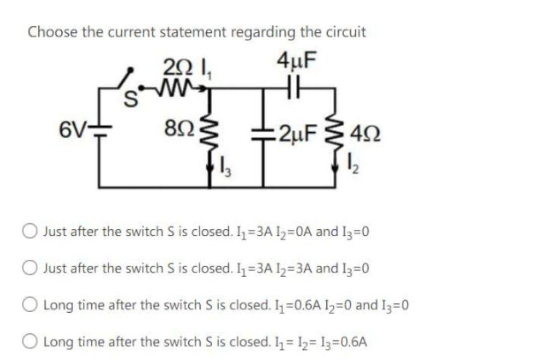 Solved Choose the current statement regarding the circuit | Chegg.com