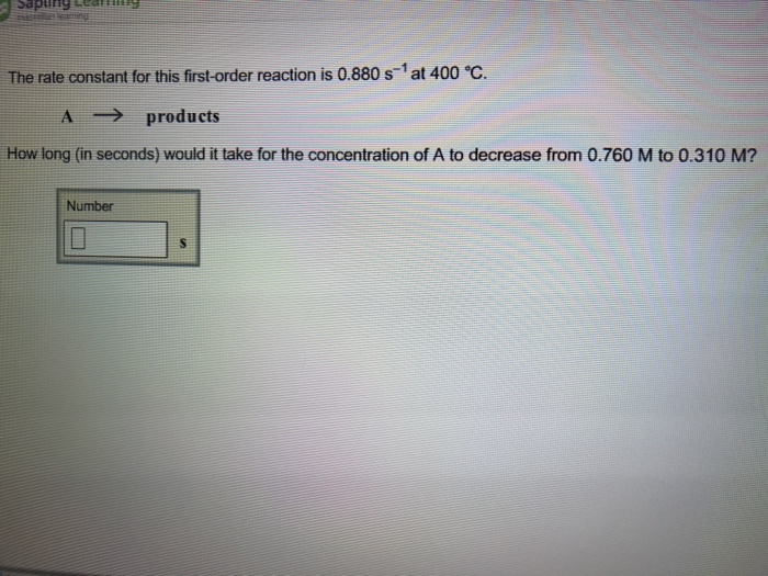 Solved The rate constant for this firstorder reaction is