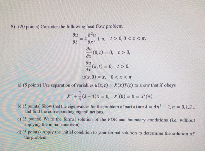 Solved 5) (20 points) Consider the following heat flow | Chegg.com