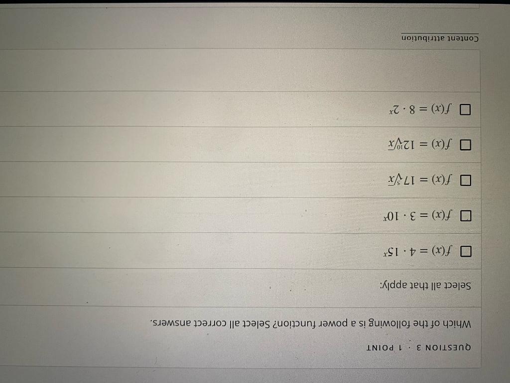 Solved QUESTION 3 .1 POINT Which Of The Following Is A Power | Chegg.com