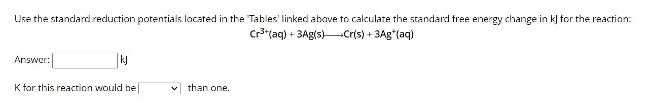 Solved Use the standard reduction potentials located in the | Chegg.com