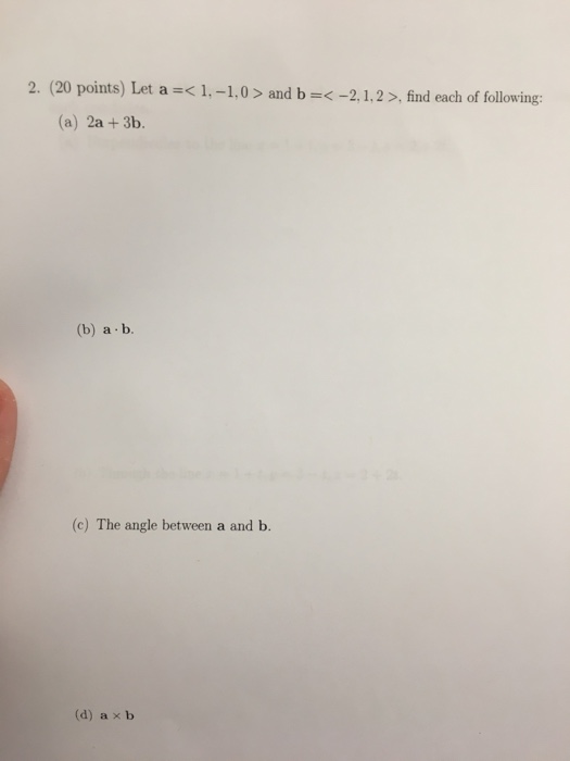 Solved Let a = and b = , find each | Chegg.com