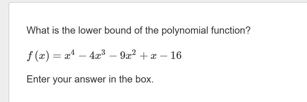 Solved What is the lower bound of the polynomial | Chegg.com