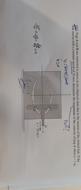 Solved 12 Pegs A And B Are Restricted To Move In The | Chegg.com