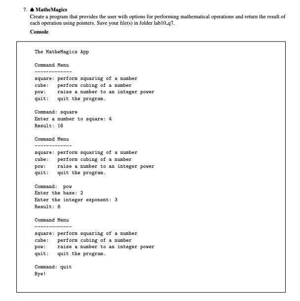 Solved C++ Please follow the specs Specifications • Write | Chegg.com