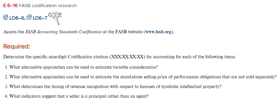 Solved 전 LO6-6, 주 LO6-7 CODE Access The FASB Accounting | Chegg.com