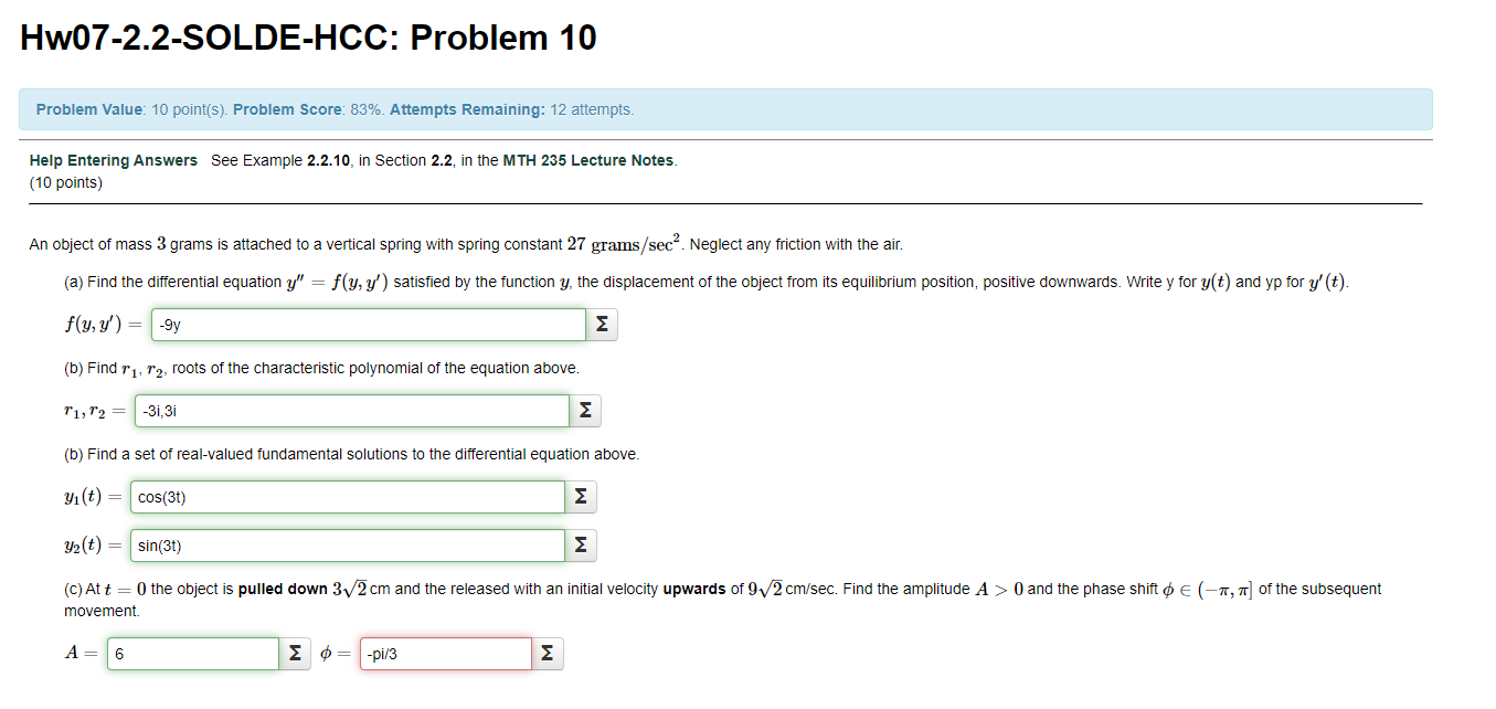 Solved Help Entering Answers See Example 2.2.10, in Section | Chegg.com