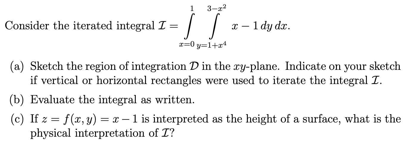 Solved Consider The Iterated Integral | Chegg.com