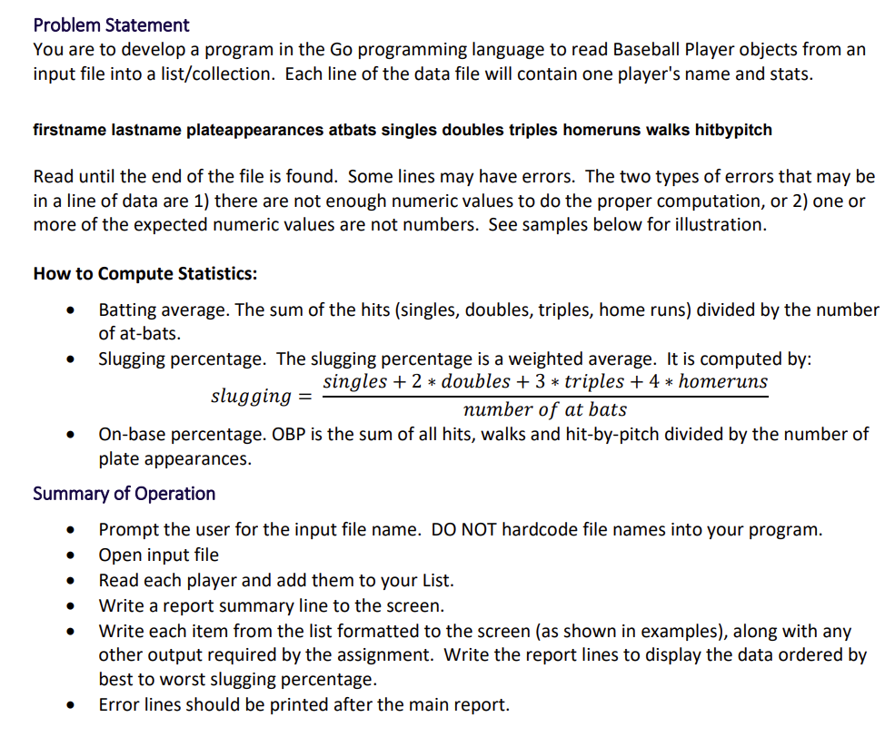 Solved Problem Statement You are to develop a program in the | Chegg.com
