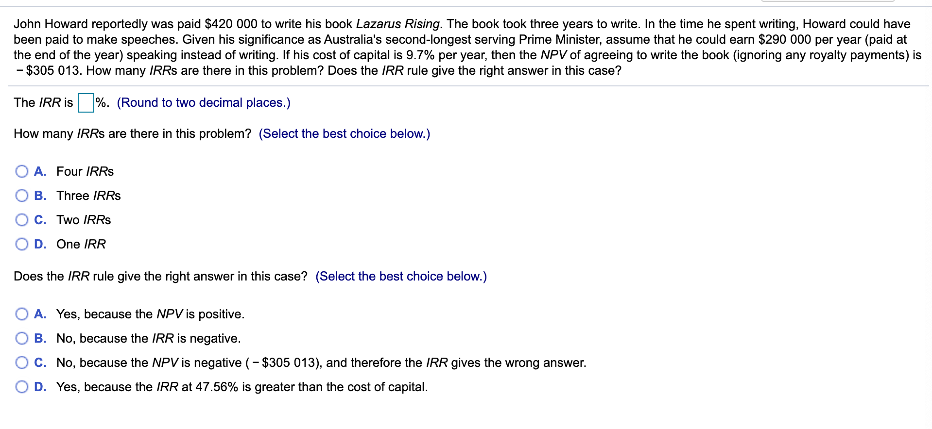 Solved John Howard reportedly was paid $420 000 to write his | Chegg.com