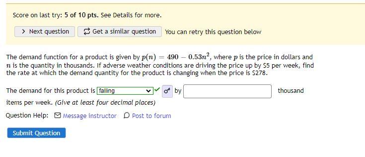 Solved Score on last try: 5 of 10 pts. See Details for more. | Chegg.com