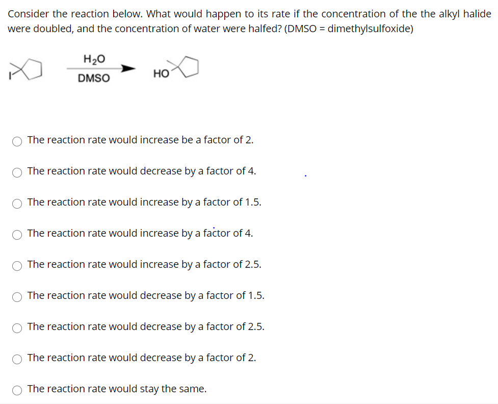 Solved What would happen to the rate of the reaction if the