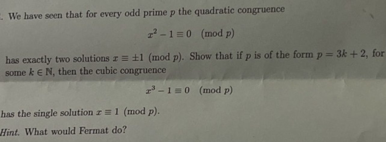 Solved We Have Seen That For Every Odd Prime P The Quadratic | Chegg.com