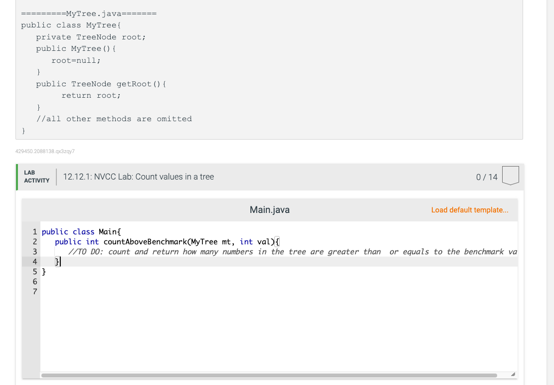 Solved Please refer to the TreeNode.java and MyTree.java and | Chegg.com