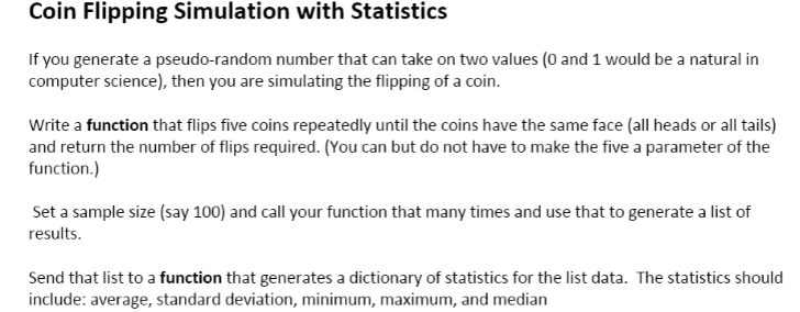Solved Coin Flipping Simulation with Statistics If you | Chegg.com