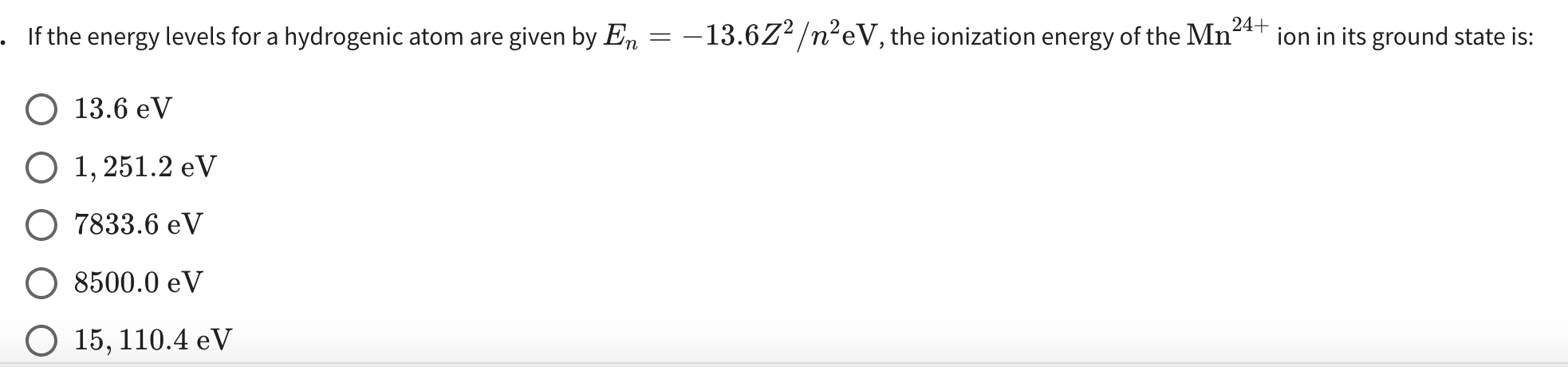 Solved If the energy levels for a hydrogenic atom are given | Chegg.com
