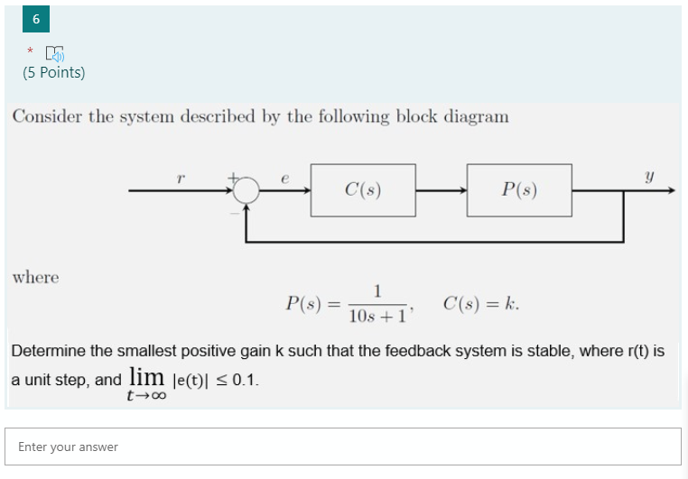 Solved 6 sk (5 Points) Consider the system described by the | Chegg.com
