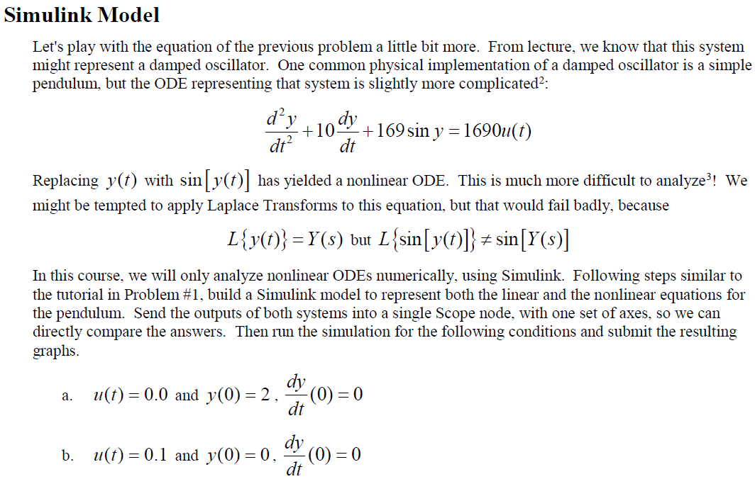 Solved Simulink Model Let's play with the equation of the | Chegg.com