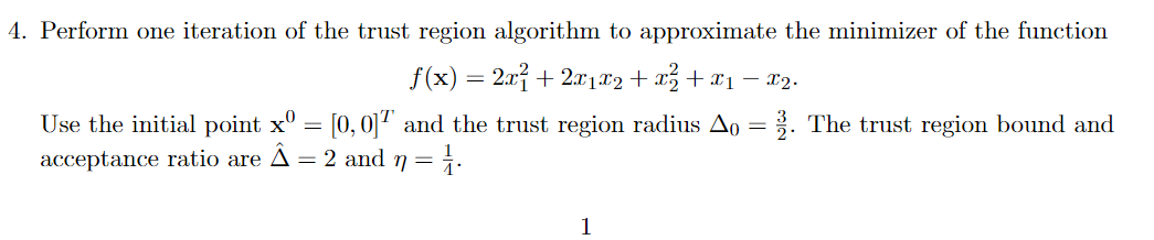 Solved A) Show that the Cauchy point is inside the trust | Chegg.com