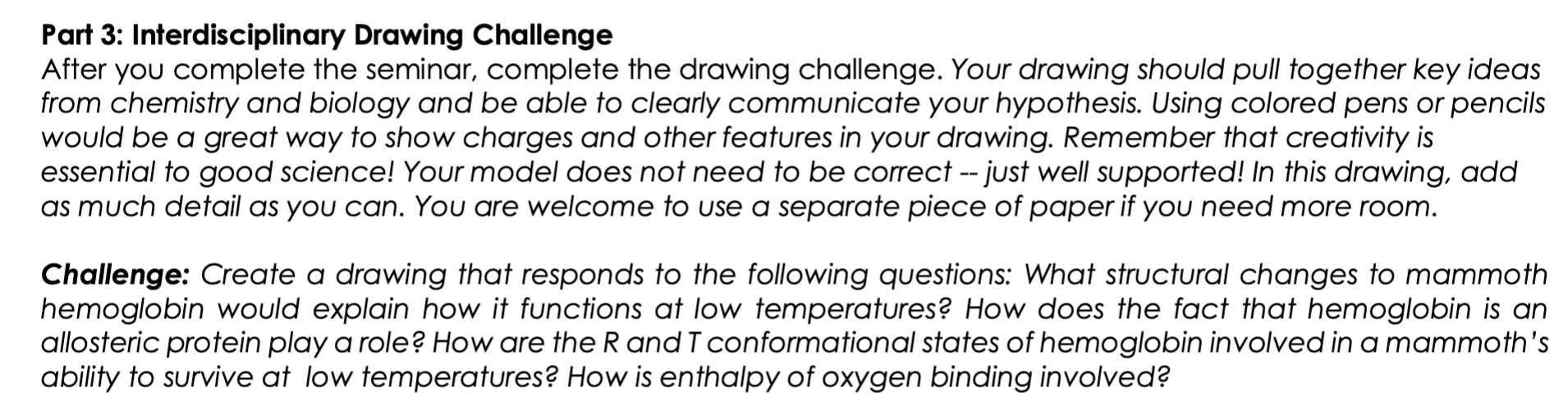 Solved Part 3 Interdisciplinary Drawing Challenge After you