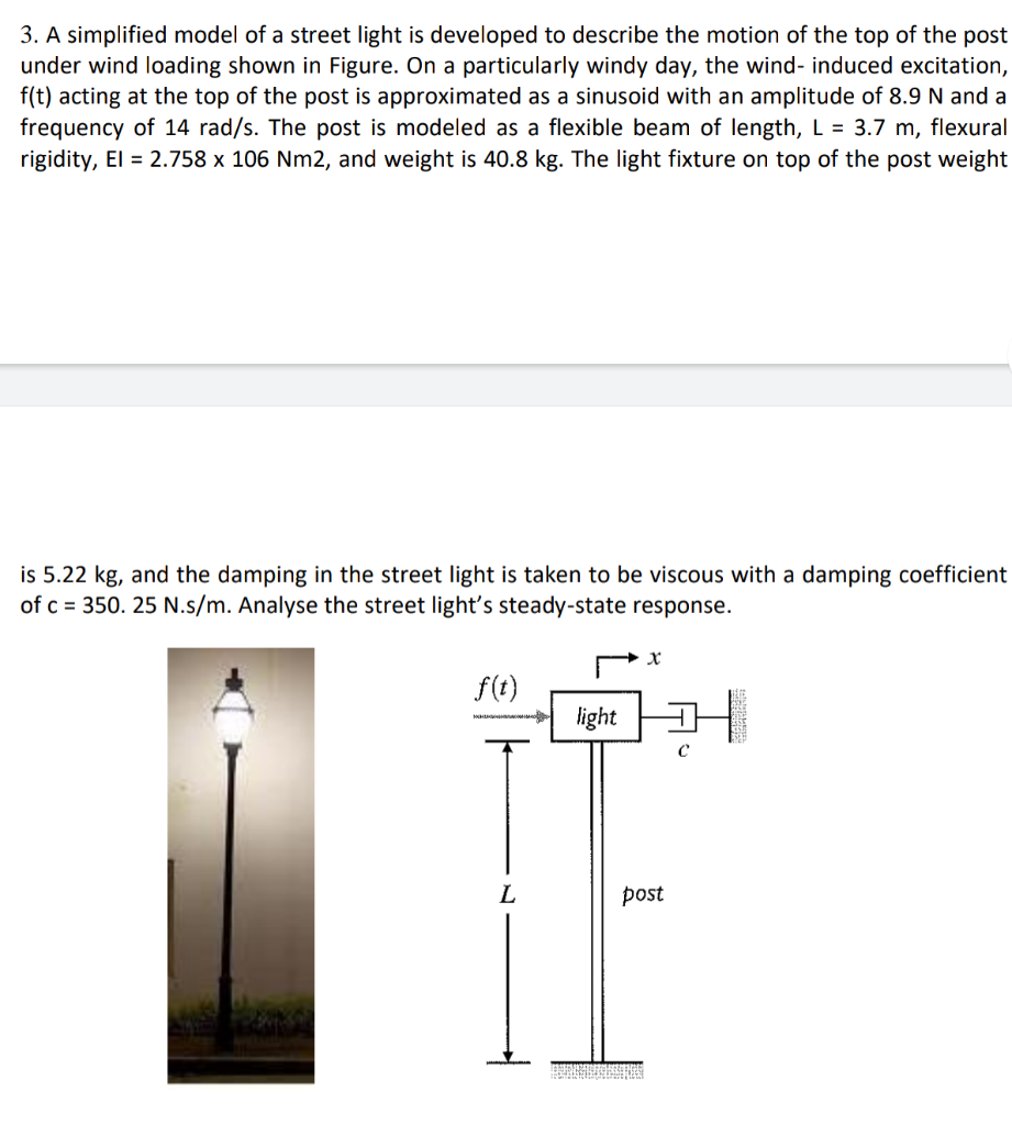 Solved 3. A simplified model of a street light is developed