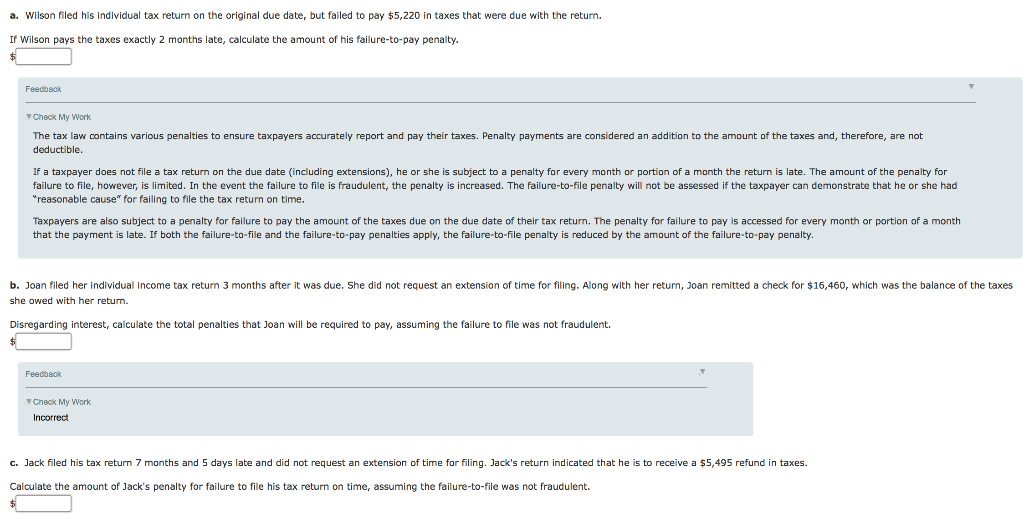 a. Wilson filed his individual tax return on the