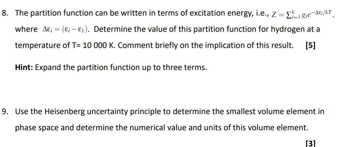 Solved 8. The partition function can be written in terms of | Chegg.com