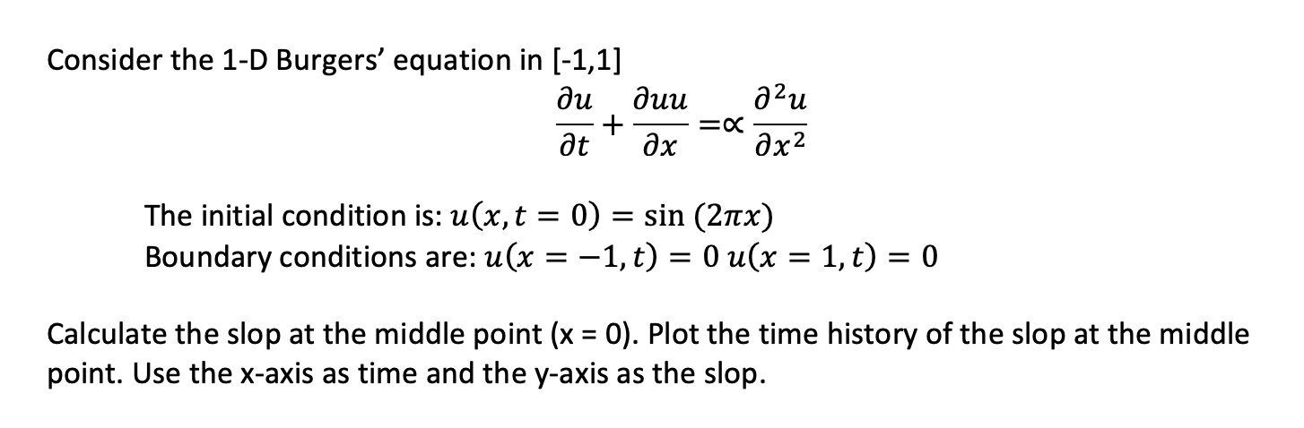 Solved Consider The 1-D Burgers' Equation In (-1,1] Au дии + | Chegg.com