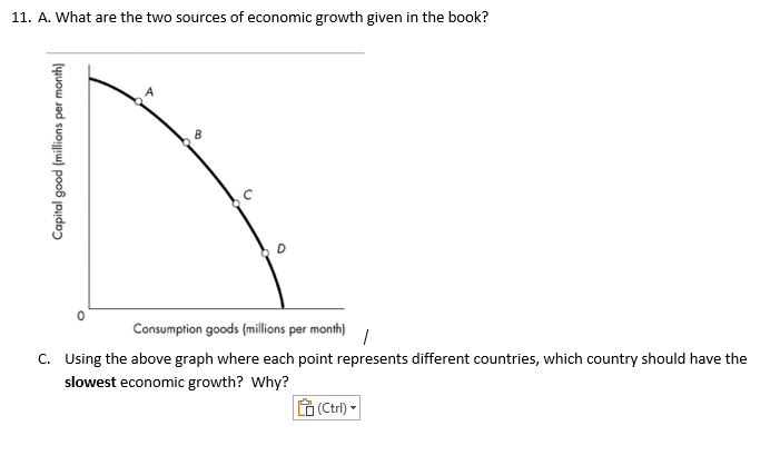Solved 11. A. What are the two sources of economic growth | Chegg.com