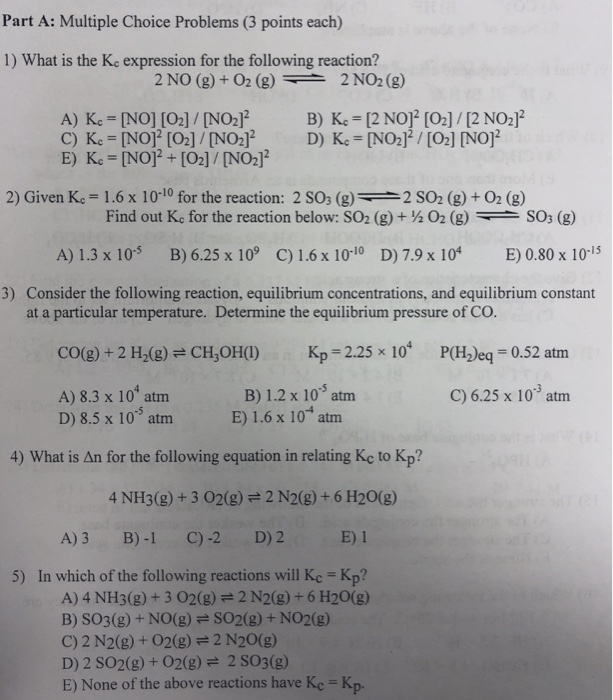 Solved What is the Kc expression for the following reaction? | Chegg.com