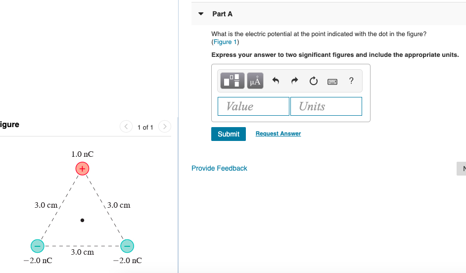 Solved Part A What is the electric potential at the point | Chegg.com
