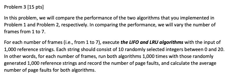 Solved Problem 1 (10 pts) Write a C program that implements | Chegg.com