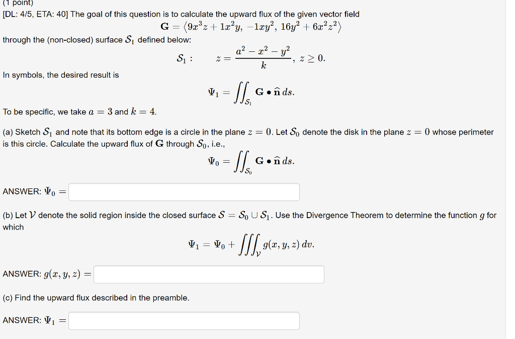 Solved 1 Point Dl 4 5 Eta 40 The Goal Of This Ques Chegg Com