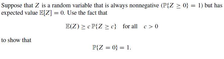 Solved Suppose that Z is a random variable that is always | Chegg.com