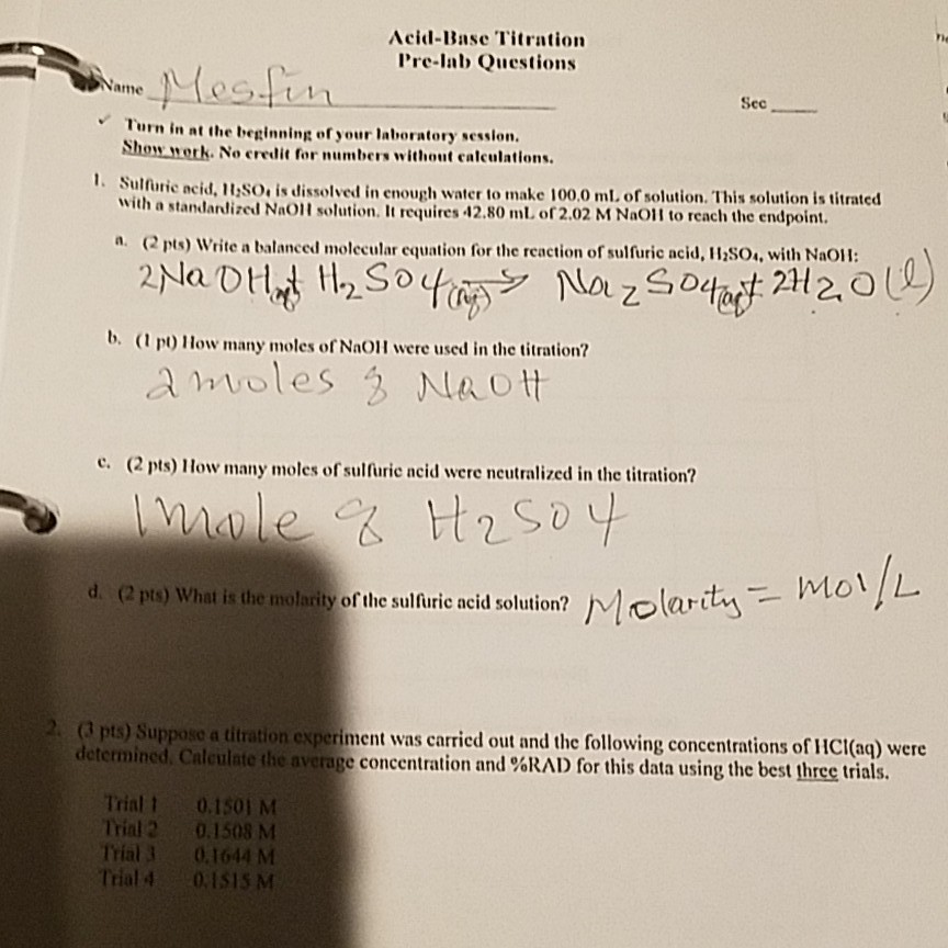 Solved bring the prelab questions you showed me before i | Chegg.com
