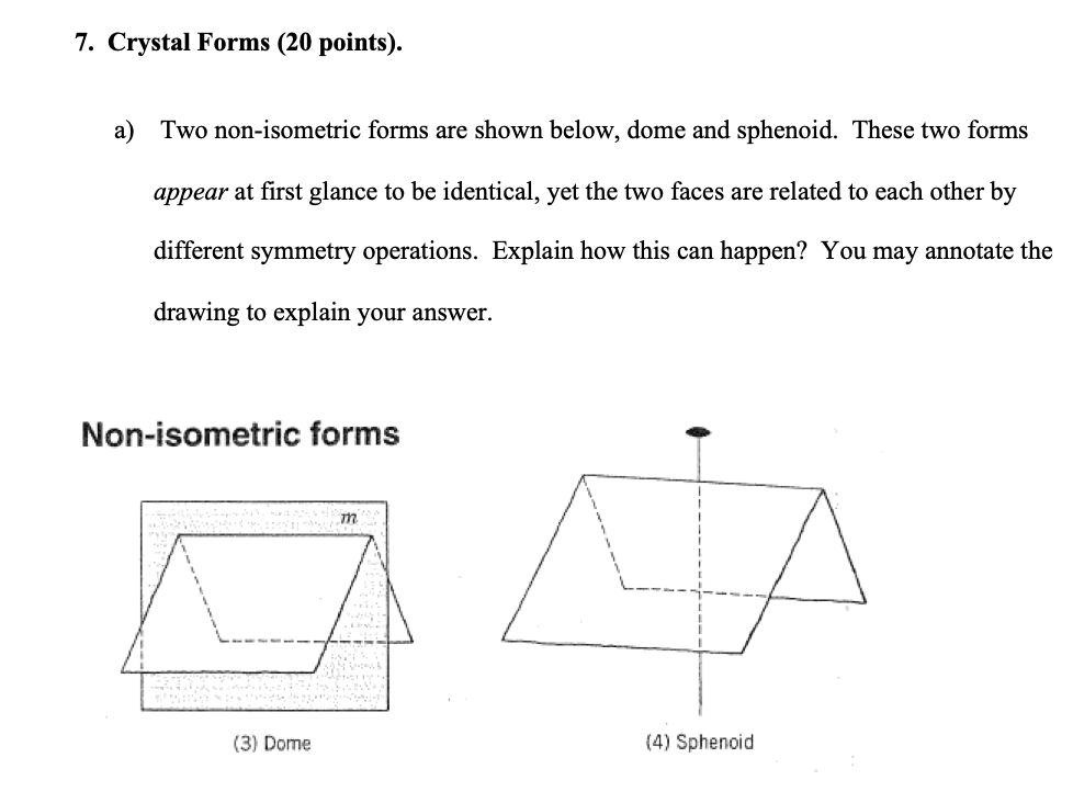 Solved 7. Crystal Forms (20 points). a) Two nonisometric