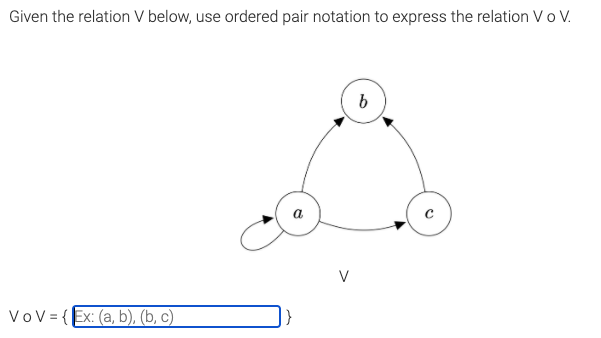 Solved Given The Relation V Below, Use Ordered Pair Notation 