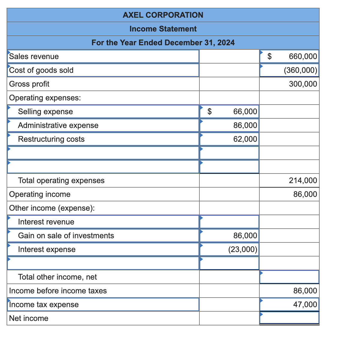 Solved The following single-step income statement was | Chegg.com