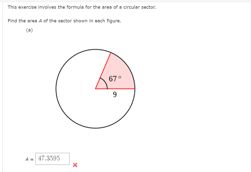 Solved This exercise involves the formula for the area of a | Chegg.com