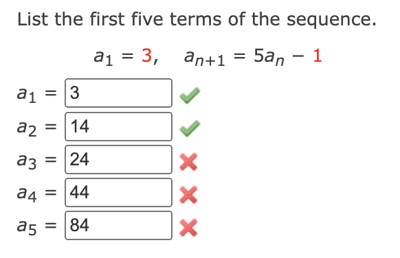 Solved List the first five terms of the | Chegg.com
