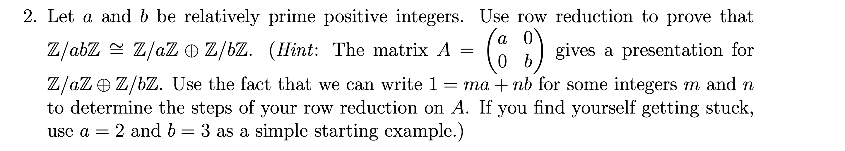 Solved let a and b be relatively prime positive integers chegg