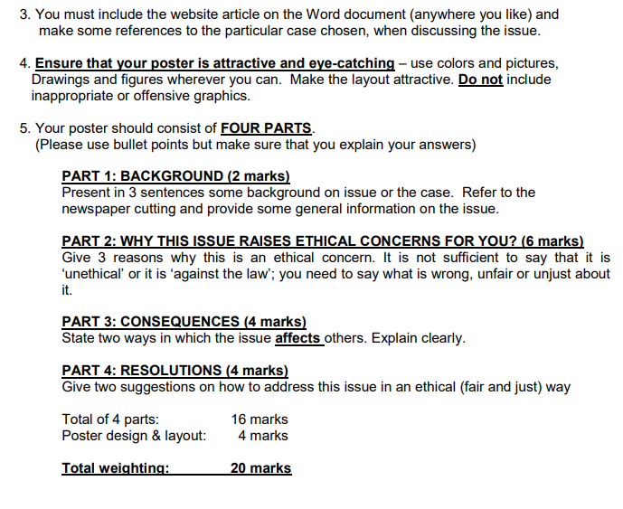 create a poster on ethics using the | Chegg.com